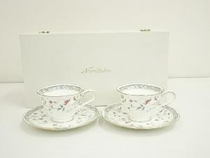 ノリタケ　花更紗　ティーカップソーサー2客（箱付）